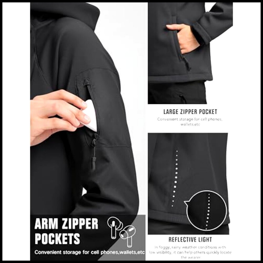 Fleece Lined Softshell Jacket Windproof Waterproo… - image 4